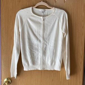 White Zip Up Cardigan